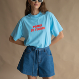 Je T'aime Tee - Ice Blue