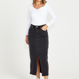 Emmi Denim Skirt (Washed Black)