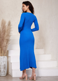 Sia Knit Midi Dress (Blue)