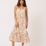 Aria Midi Dress (Floral Sand)