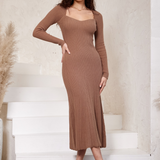 Sia Knit Midi Dress (Espresso)