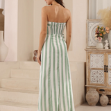 Jade Strapless Dress - Green Stripe