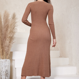 Sia Knit Midi Dress (Espresso)