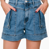 Zali Denim Shorts Mid Blue