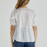 Sylvie Peplum Top - White